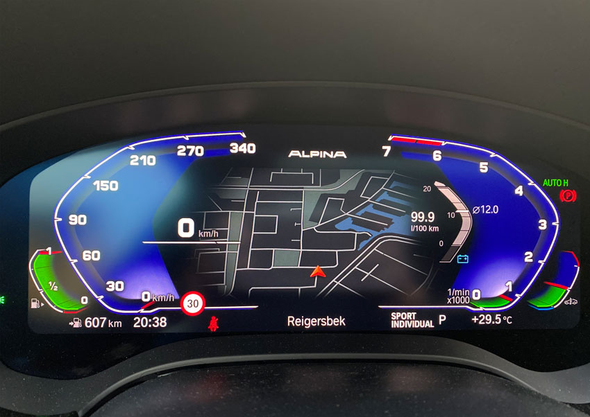 BMW Alpina digitaal dashboard